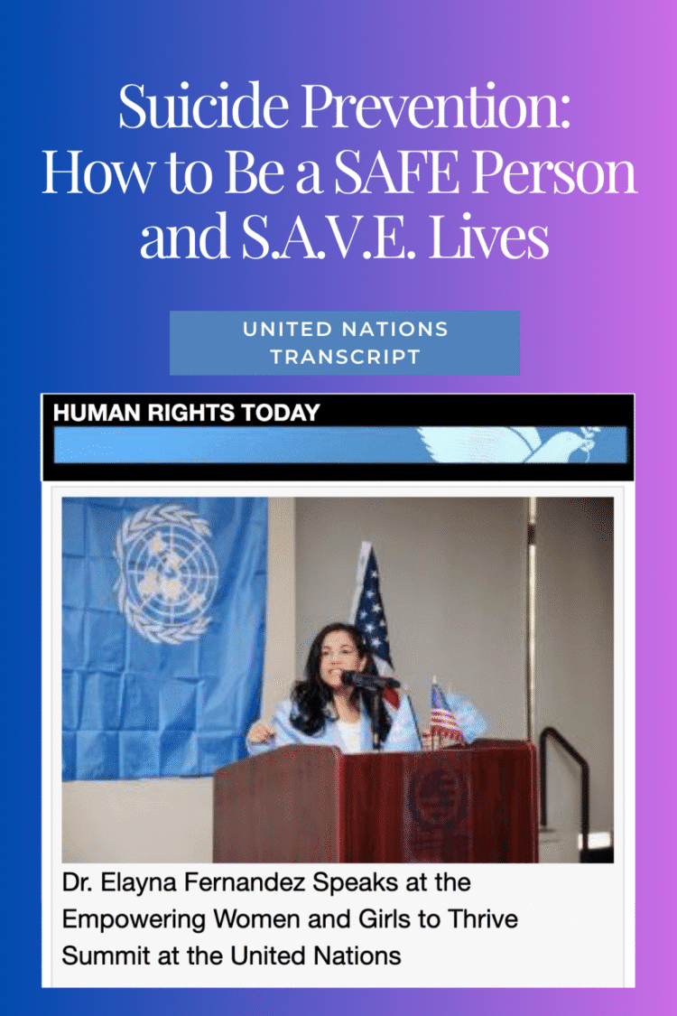 Suicide Prevention Speech on the United Nations