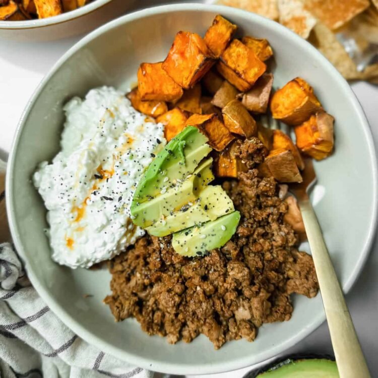 Candy Potato Scorching Honey Floor Beef Bowls
