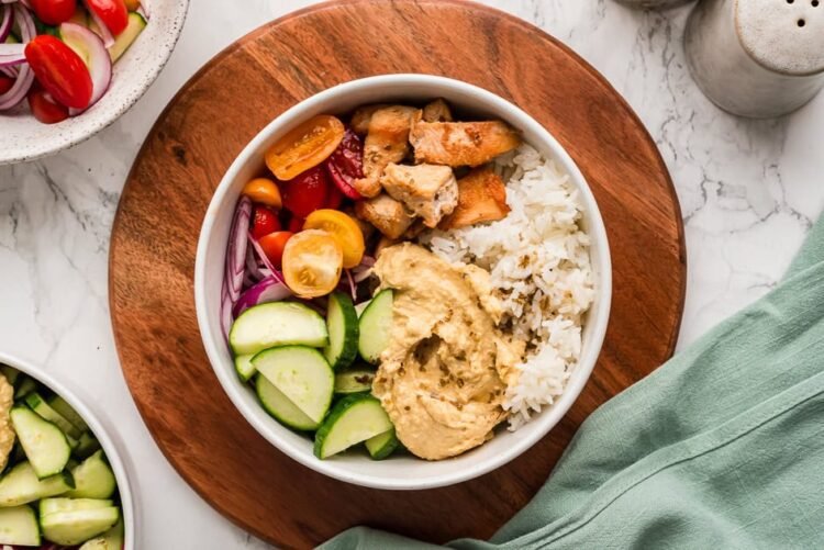 Fast Mediterranean Rooster Rice Bowl (Excessive Protein, 15 Minutes)
