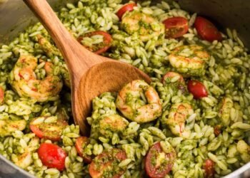 Pesto Shrimp Orzo – Bites of Wellness