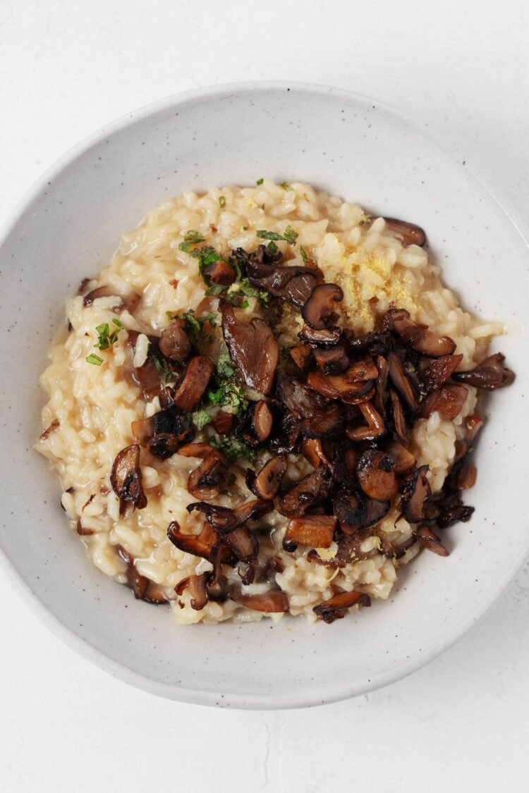 Savory Vegan Risotto with Blended Mushrooms