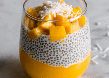 Simple Vegan Mango Coconut Chia Seed Pudding • Wholesome Helper
