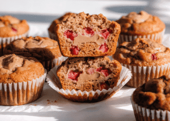 Wholesome Vegan Peanut Butter Strawberry Muffins