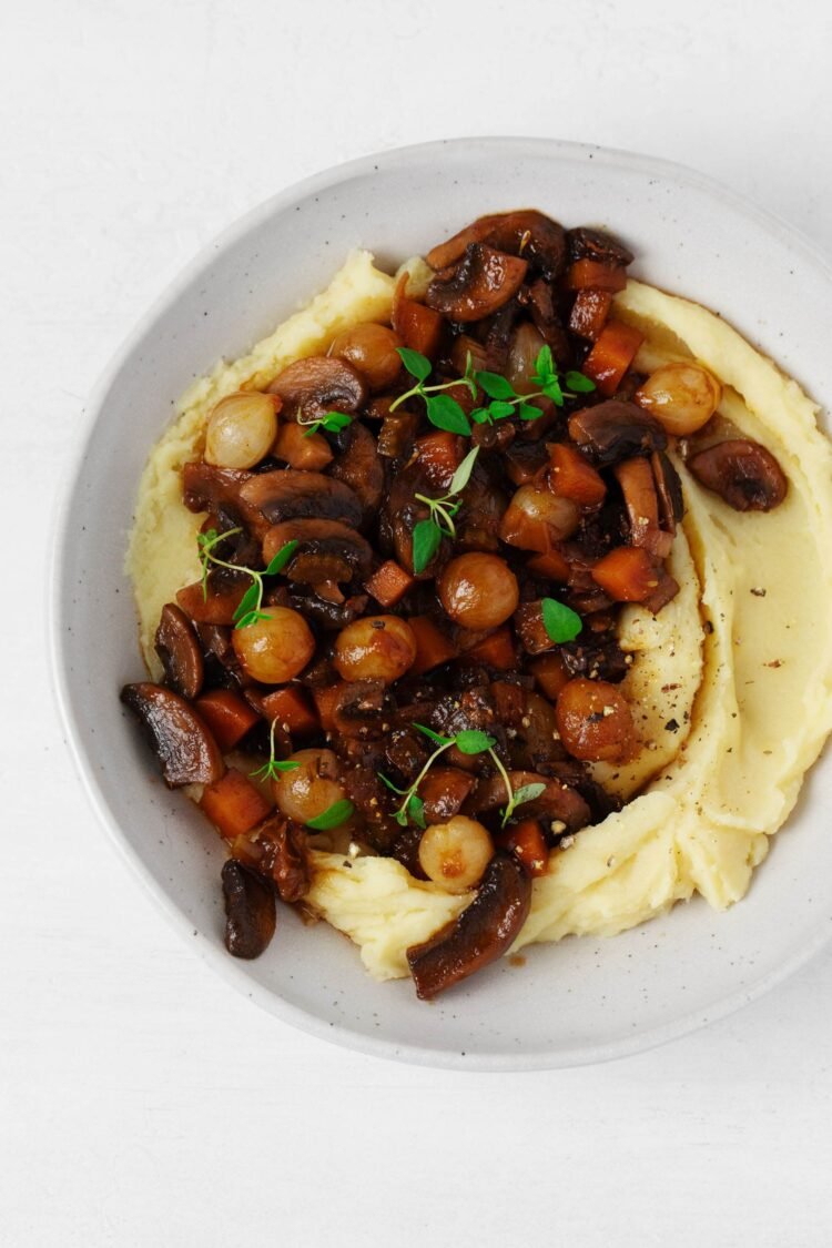 Cozy Vegan Mushroom Bourguignon | The Full Serving to