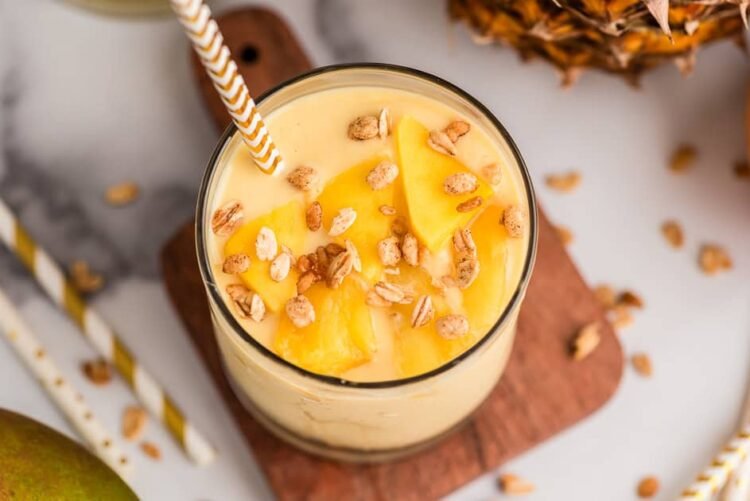 Excessive Protein Mango Pineapple Smoothie (No Banana)