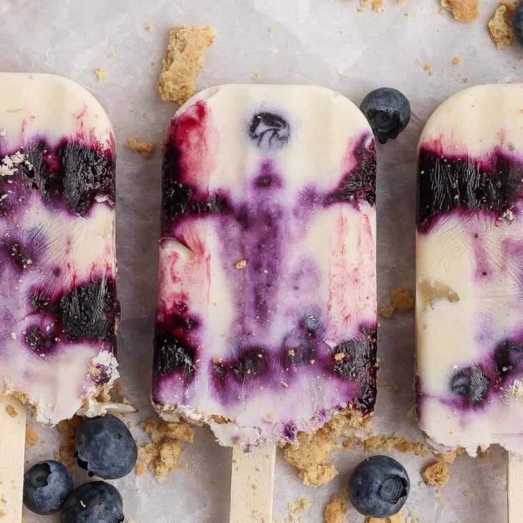 Blueberry Cheesecake Protein Popsicles – Match Foodie Finds