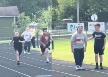True Sportsmanship Shines as Younger Runner Helps Classmate
