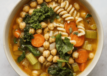 Immediate Pot Vegan ChickPEA Noodle Soup