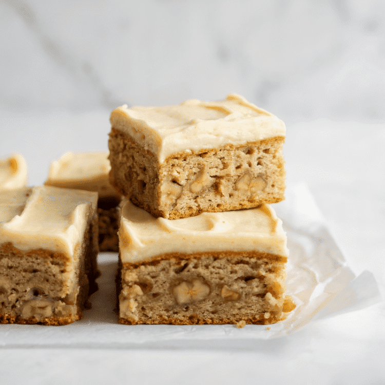 Wholesome Banana Nut Cake Bars [high protein + no added sugar] • Wholesome Helper