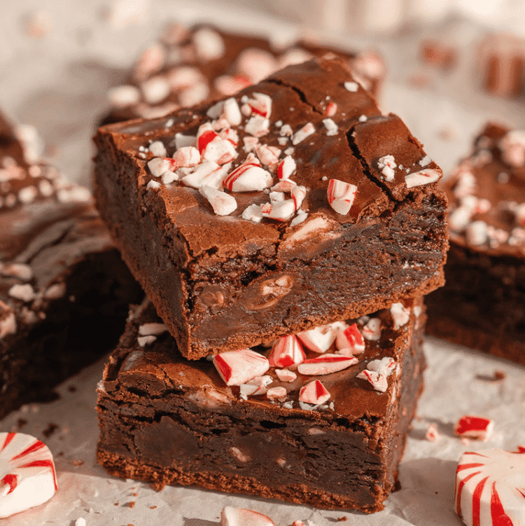 Fudgy Darkish Chocolate Peppermint Protein Brownies