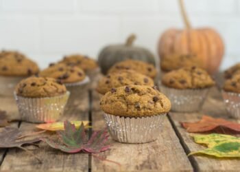 Pumpkin Chocolate Chip Muffins (Bakery-Type Measurement!)