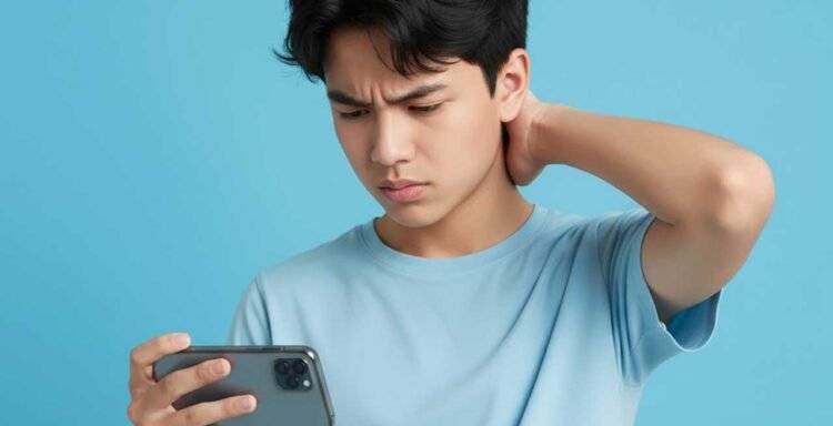 Causes of neck ache in teenagers from telephones and computer systems