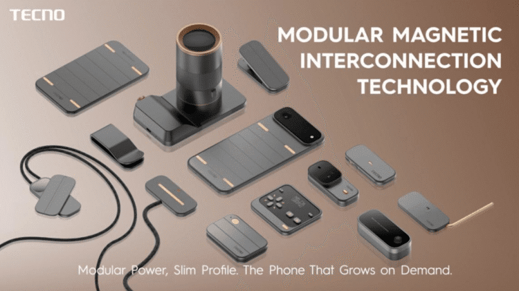 Tecno simply unveiled a ridiculously skinny modular smartphone idea design