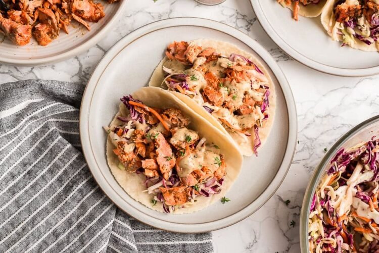 Air Fryer Blackened Salmon Tacos (15-Minute Dinner)