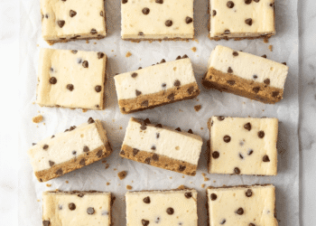 No-Bake Vegan Chocolate Chip Cheesecake Bars