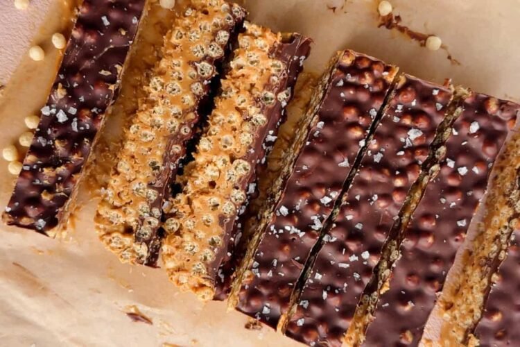 Peanut Butter Chocolate Puff Bars (Higher Than Any Cereal Bar!)