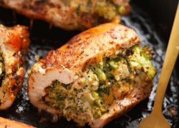 Broccoli and Cheese Stuffed Hen Breasts