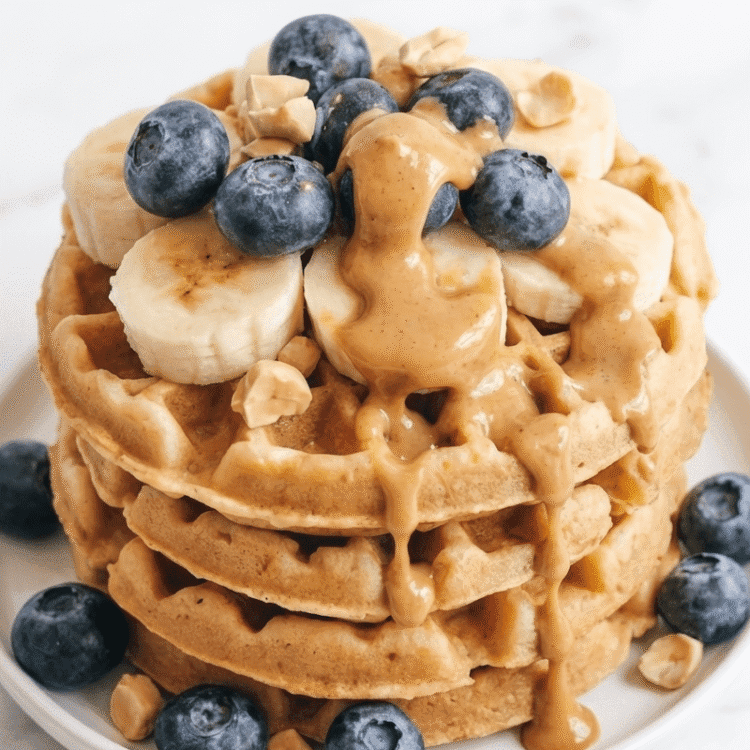 Peanut Butter Keto Collagen Waffles