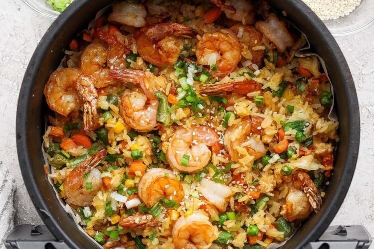Further Crispy Air Fryer Fried Rice with Shrimp