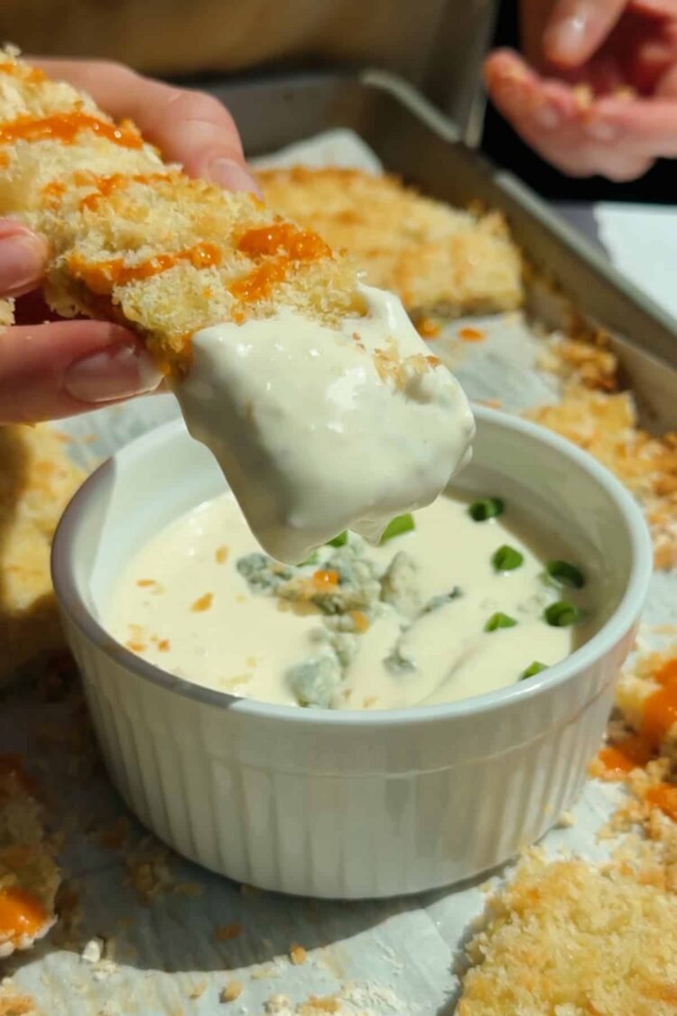 Rooster Protein Bars (Crispy Baked with Buffalo Dipping Sauce!)