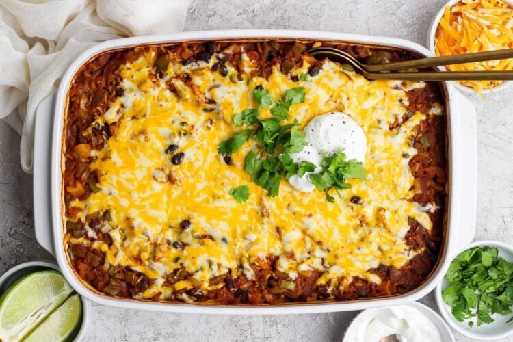 Simple Rooster Enchilada Casserole