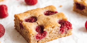 Lemon Raspberry Almond Flour Bars [high-protein + grain-free] • Wholesome Helper