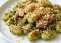 Baked Pesto Gnocchi with Tuna [gluten-free + vegan option] • Wholesome Helper