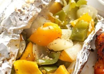Simple Grilled Peppers and Onions (Foil Pack!)