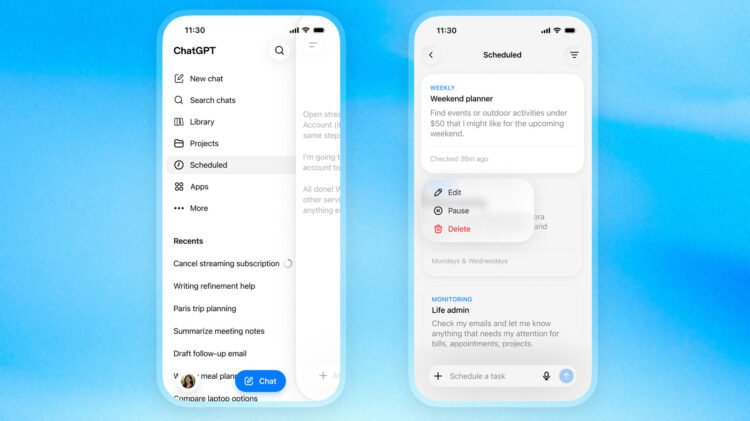 ChatGPT Now Has A Hub For Scheduled Duties