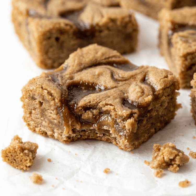 Caramel Apple Swirl Bars [gluten-free + sugar-free] • Wholesome Helper