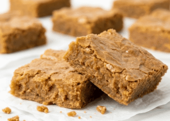3-Ingredient Peanut Butter Blondies [vegan + grain-free] • Wholesome Helper