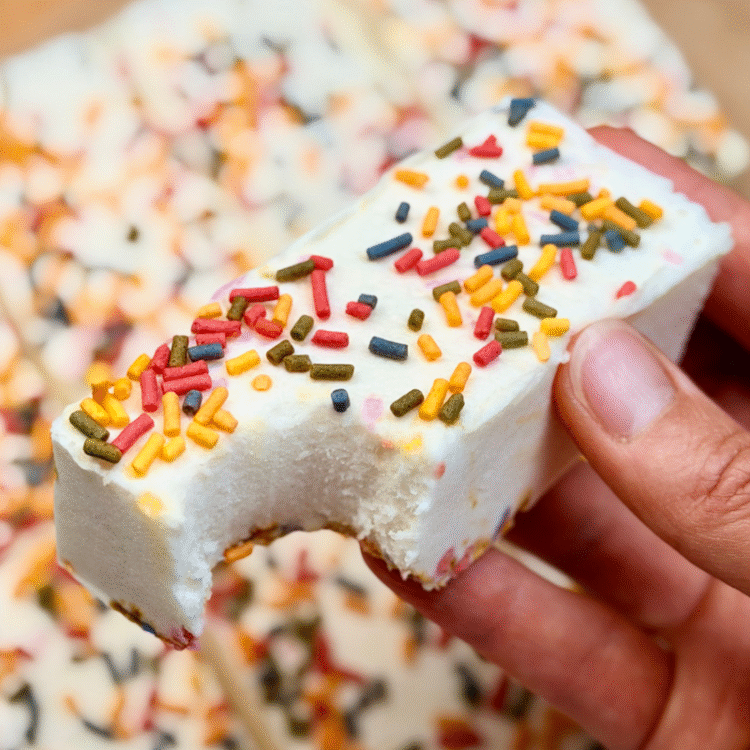 VIRAL Confetti Cake Marshmallow Bars [high-protein + sugar-free] • Wholesome Helper