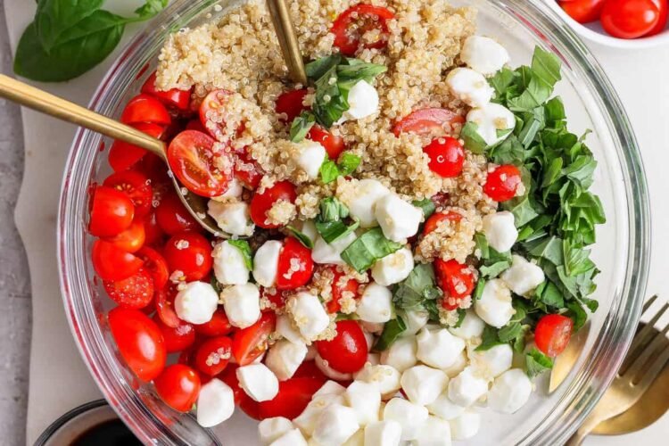 Contemporary Caprese Quinoa Salad (15g Protein!)