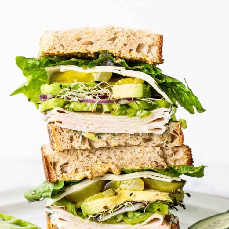Turkey Mustard Sandwich with Herby Mayo