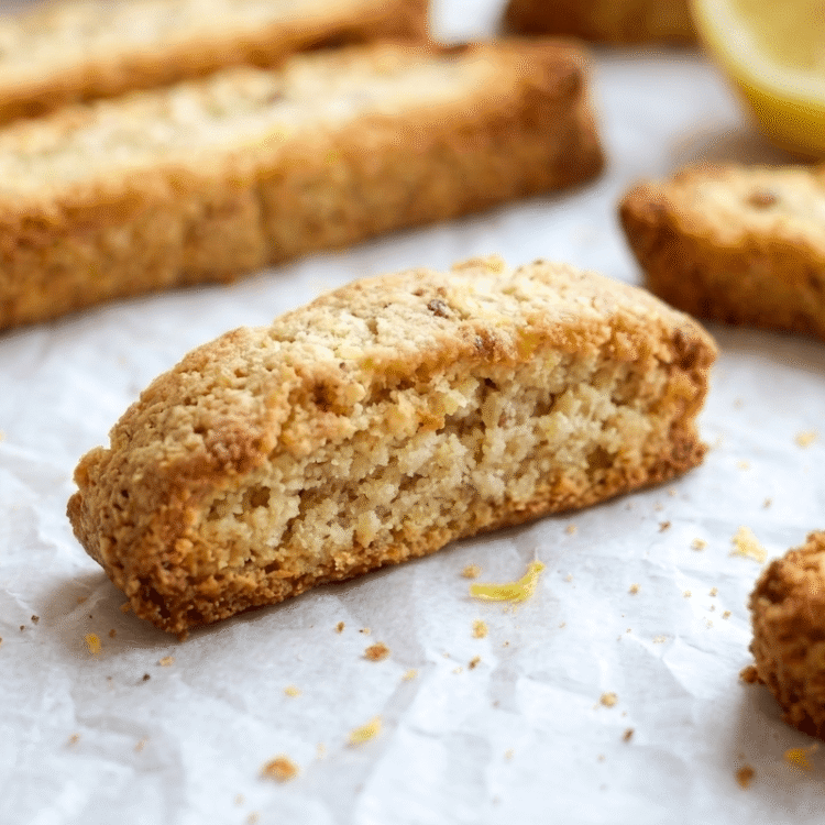 Vegan Gluten-Free Lemon Almond Biscotti from Wholesome Helper