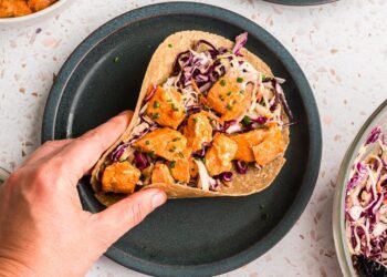 Buffalo Salmon Tacos (Simple 15 Minute Dinner)