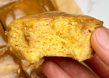 Pumpkin Protein Cornbread with Pumpkin Spice Icing [no added sugar + gluten-free] • Wholesome Helper
