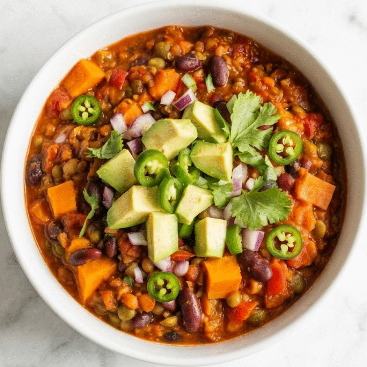 Candy Potato Lentil Chili [vegan + gluten-free] • Wholesome Helper